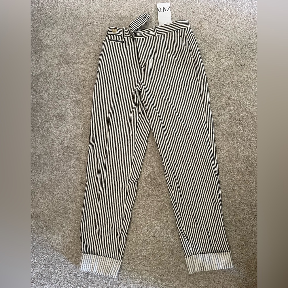 Brand new cuffed Zara pinstripe pants